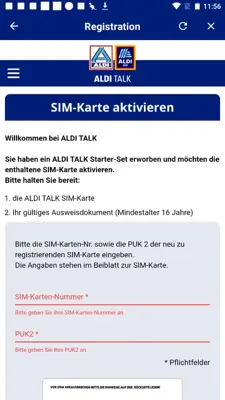 ALDI TALK Registration android App screenshot 7